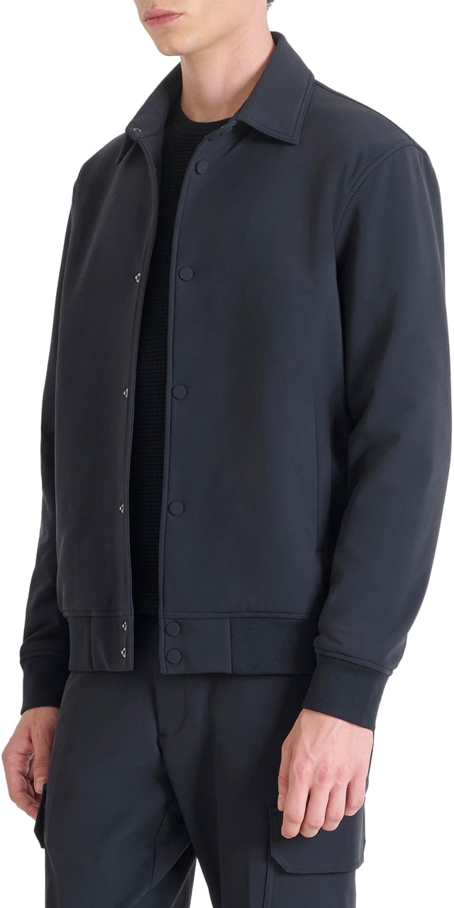 Antony Morato COAT REGULAR FIT IN BI-STRETCH FABRIC TECHNO HANDFEEL WITH LOGOED BADGE Blauw