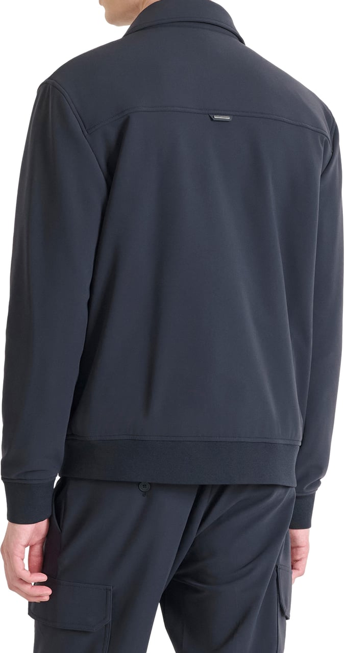 Antony Morato COAT REGULAR FIT IN BI-STRETCH FABRIC TECHNO HANDFEEL WITH LOGOED BADGE Blauw