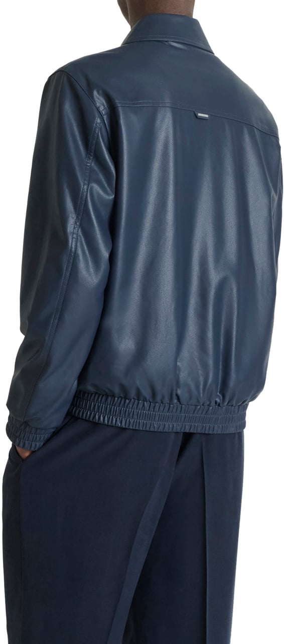 Antony Morato COAT REGULAR FIT WITH RIB ON CHEST ZIP TWO WAY ELATIC ON BOTTOM AND CUFF Blauw