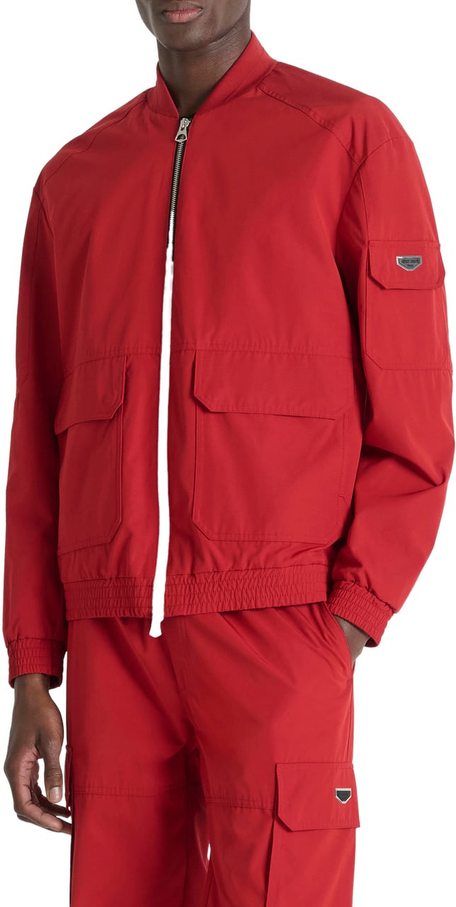 Antony Morato BOMBER REGULAR FIT IN RIPSTOP FABRIC WITH METAL PLATE ON SLEEVE ZIP TWO WAY Rood