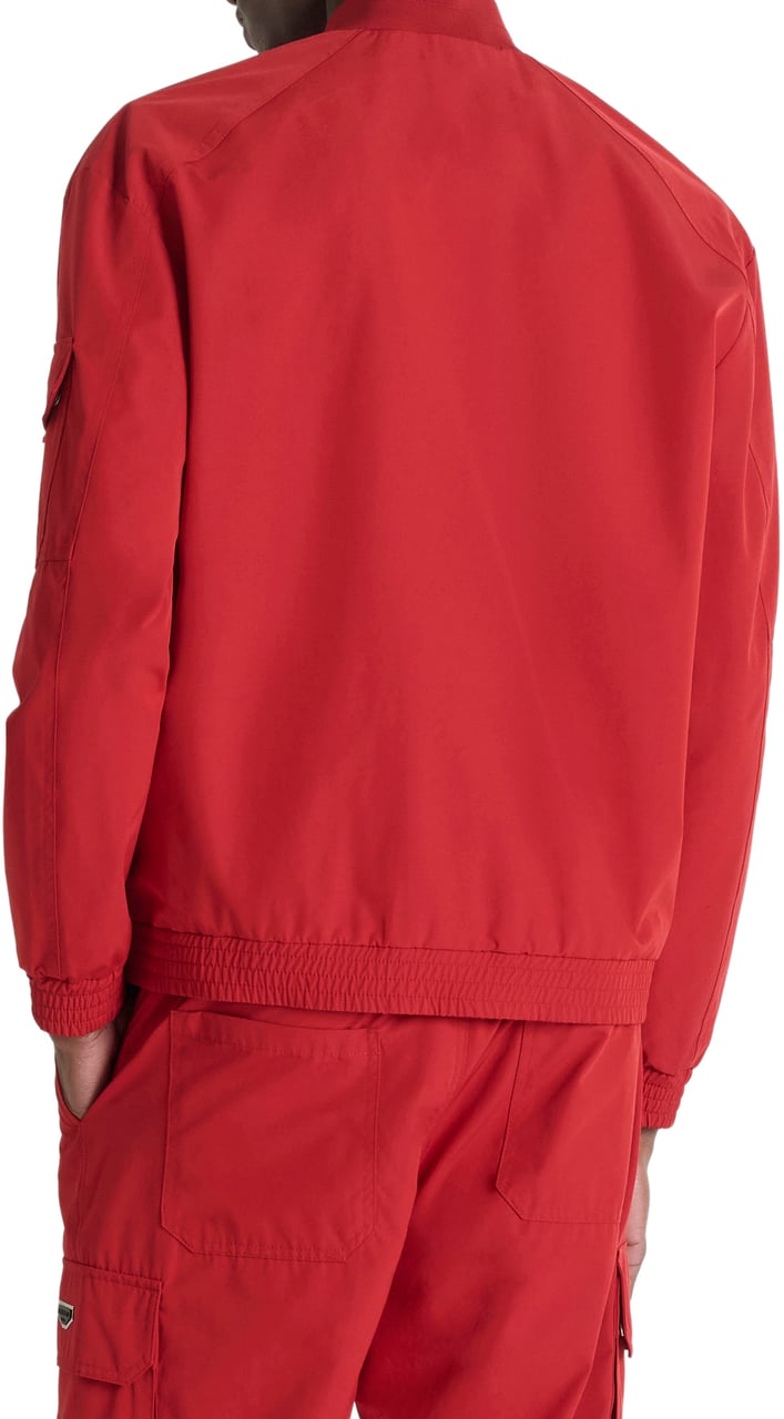 Antony Morato BOMBER REGULAR FIT IN RIPSTOP FABRIC WITH METAL PLATE ON SLEEVE ZIP TWO WAY Rood