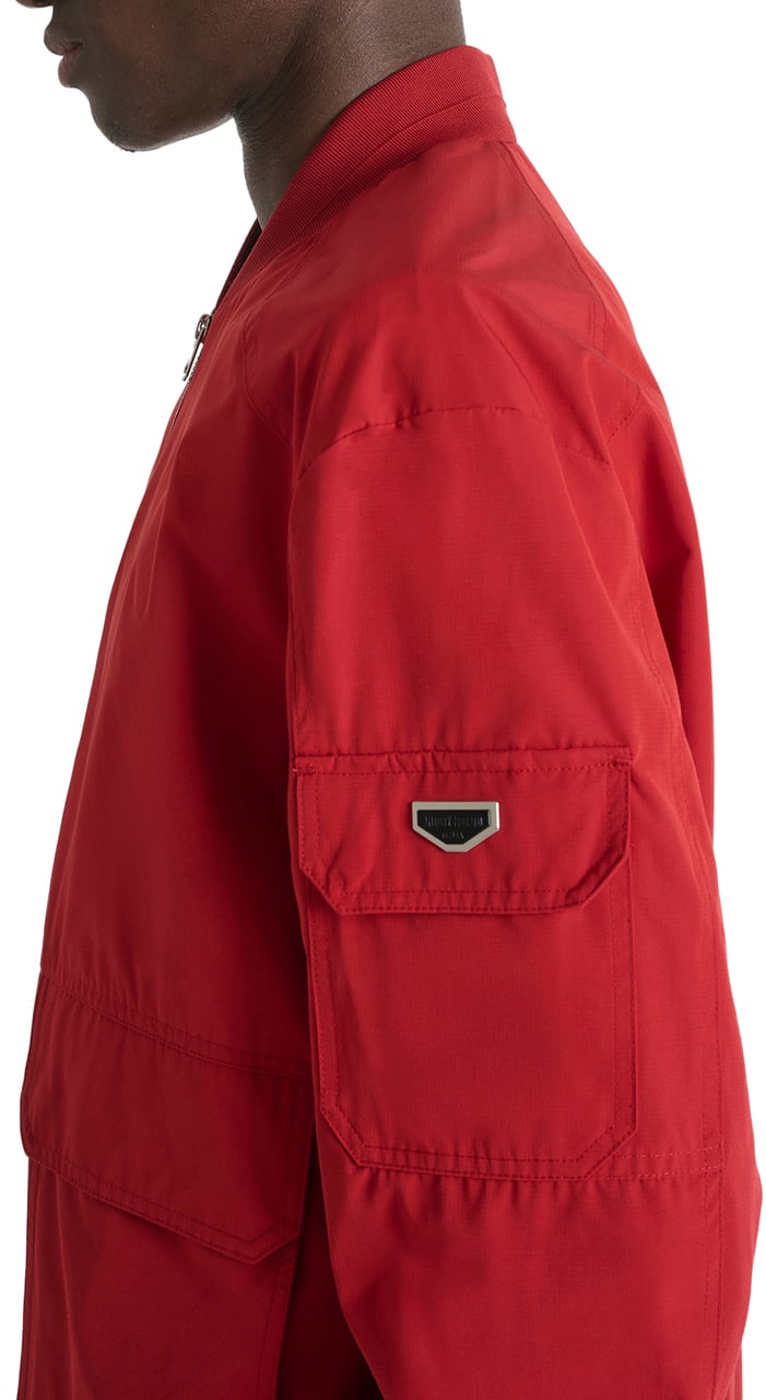 Antony Morato BOMBER REGULAR FIT IN RIPSTOP FABRIC WITH METAL PLATE ON SLEEVE ZIP TWO WAY Rood