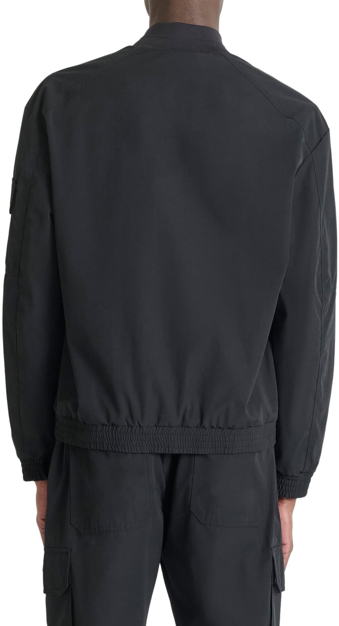 Antony Morato BOMBER  REGULAR FIT  IN RIPSTOP FABRIC WITH METAL PLATE ON SLEEVE ZIP TWO WAY Zwart