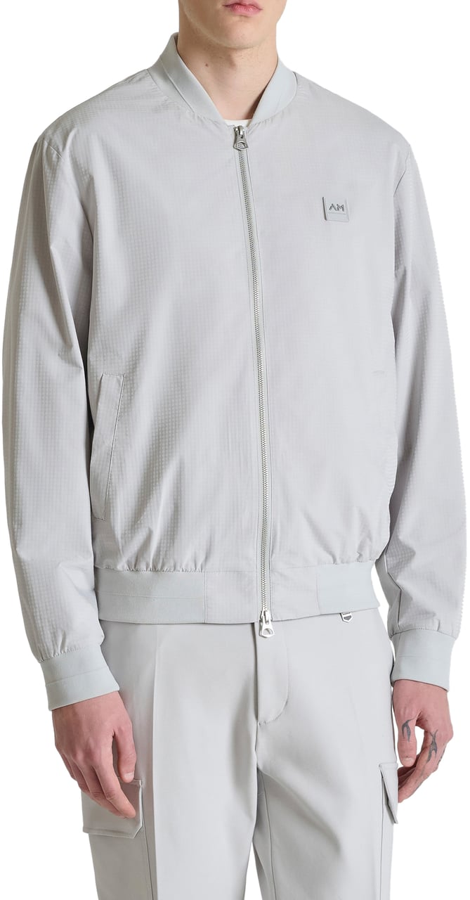 Antony Morato BOMBER REGULAR FIT IN NYLON FABRIC WITH LOGO RUBBER PATCH WITH ZIP TWO WAY RIB ON BOTTOM AND CUFF Wit