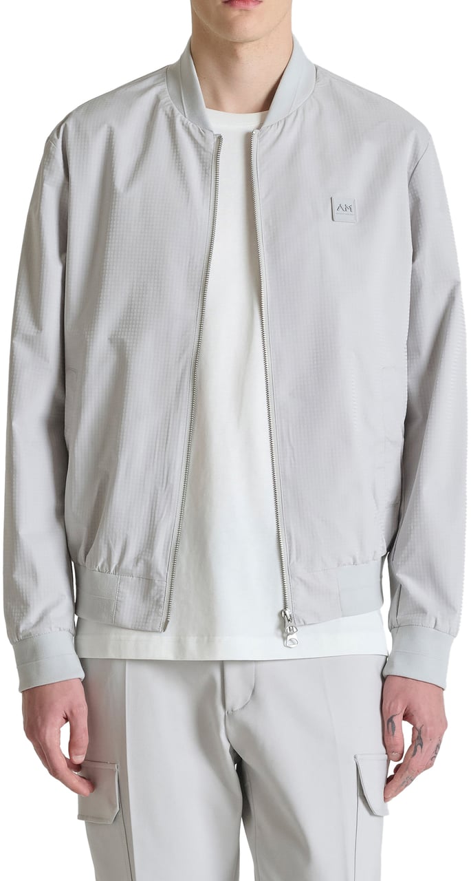 Antony Morato BOMBER REGULAR FIT IN NYLON FABRIC WITH LOGO RUBBER PATCH WITH ZIP TWO WAY RIB ON BOTTOM AND CUFF Wit