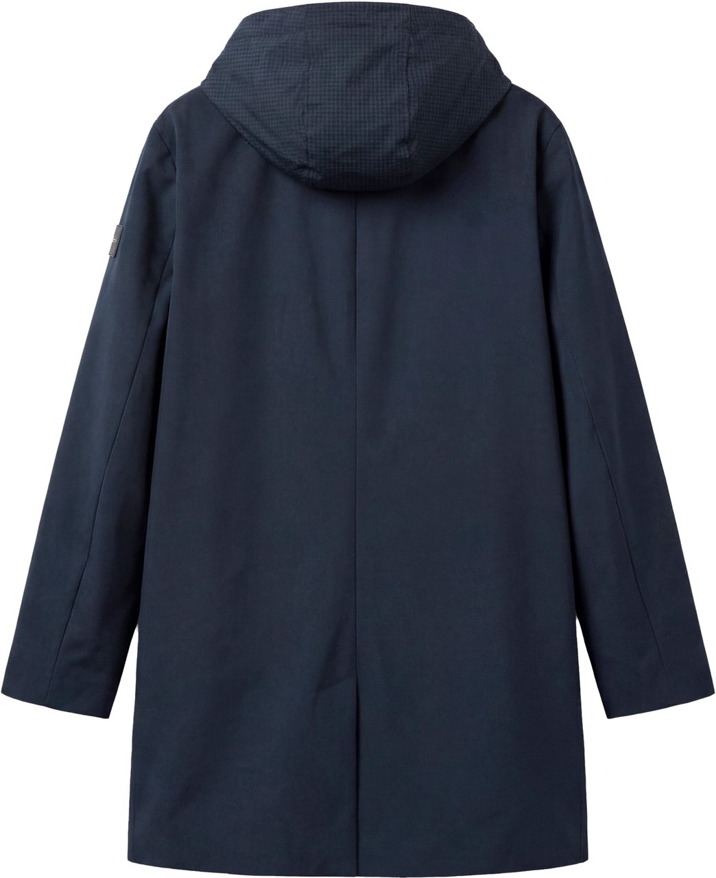 Antony Morato LONG COAT REGULAR FIT  IN COMPOUND FABRIC WITH HOODIE DETACHABLE PART AND LOGO RUBBER PATCH Blauw