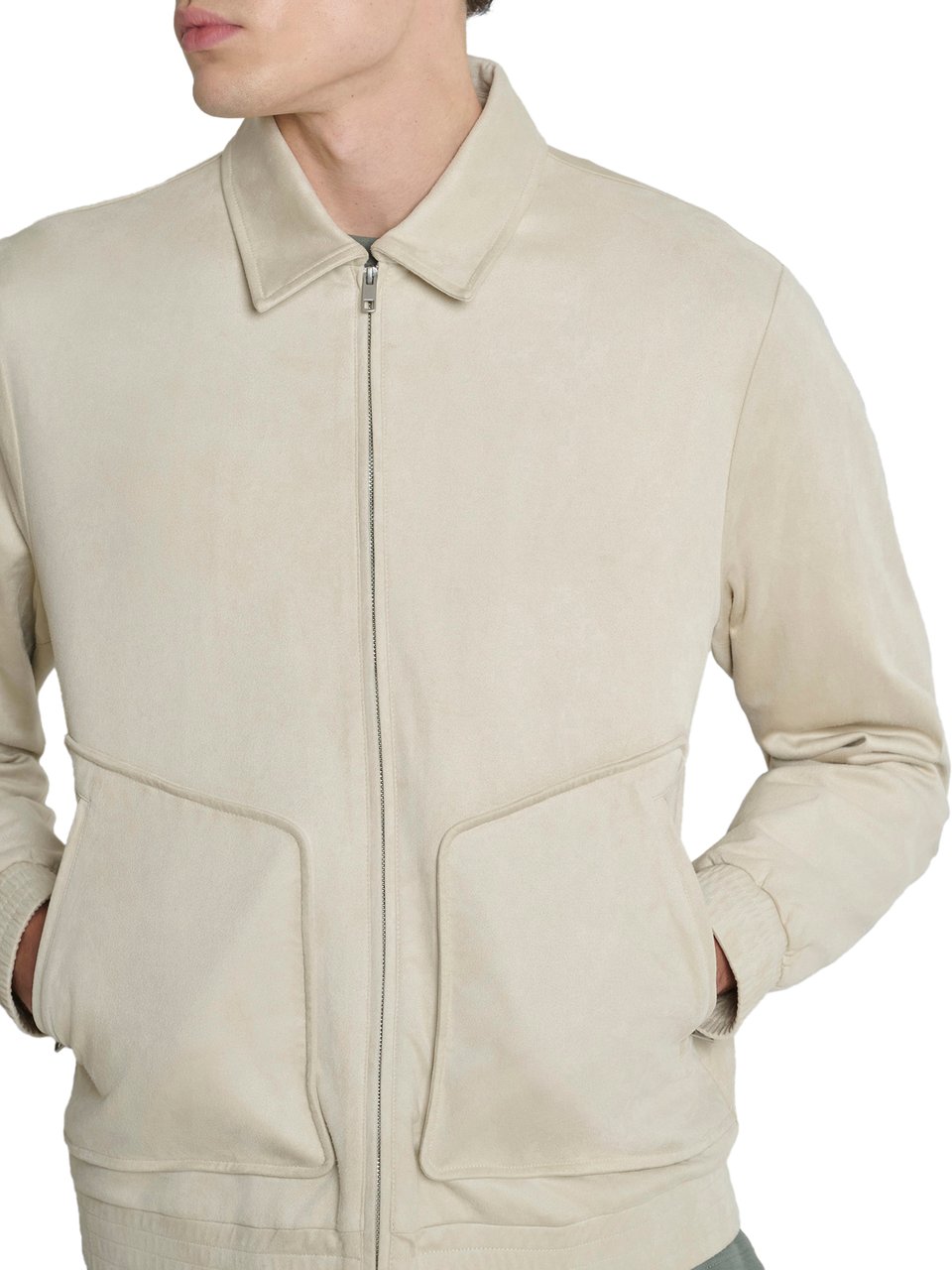 Antony Morato BOMBER REGULAR FIT WITH FLAG ON BACK SHOULDER ZIP TWO WAY Beige