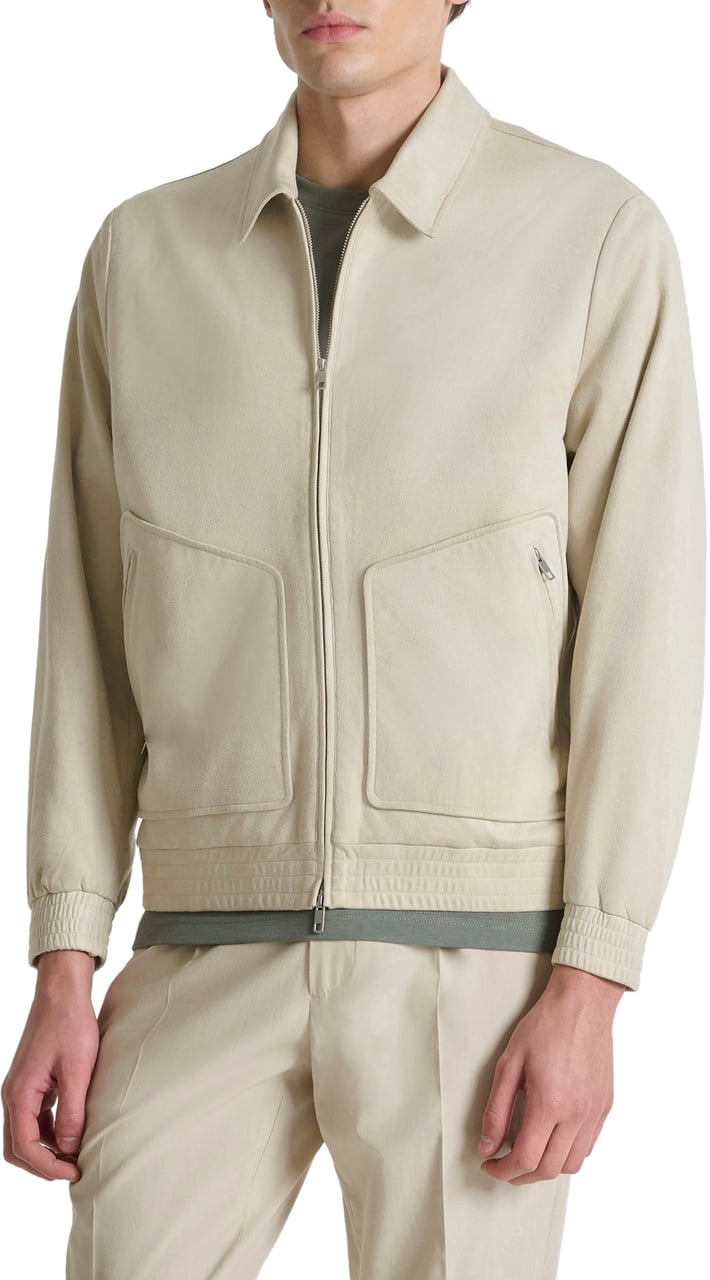 Antony Morato BOMBER REGULAR FIT WITH FLAG ON BACK SHOULDER ZIP TWO WAY Beige