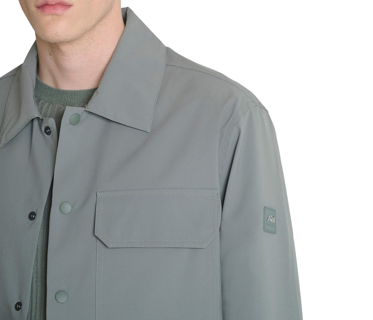 Antony Morato COAT REGULAR FIT IN COMPOUND FABRIC WITH PATCH WITH LOGO ON SLEEVE Groen