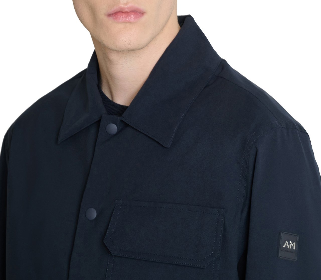 Antony Morato COAT REGULAR FIT IN COMPOUND FABRIC WITH PATCH WITH LOGO ON SLEEVE Blauw