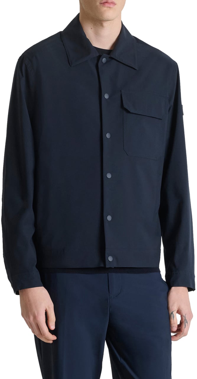 Antony Morato COAT REGULAR FIT IN COMPOUND FABRIC WITH PATCH WITH LOGO ON SLEEVE Blauw