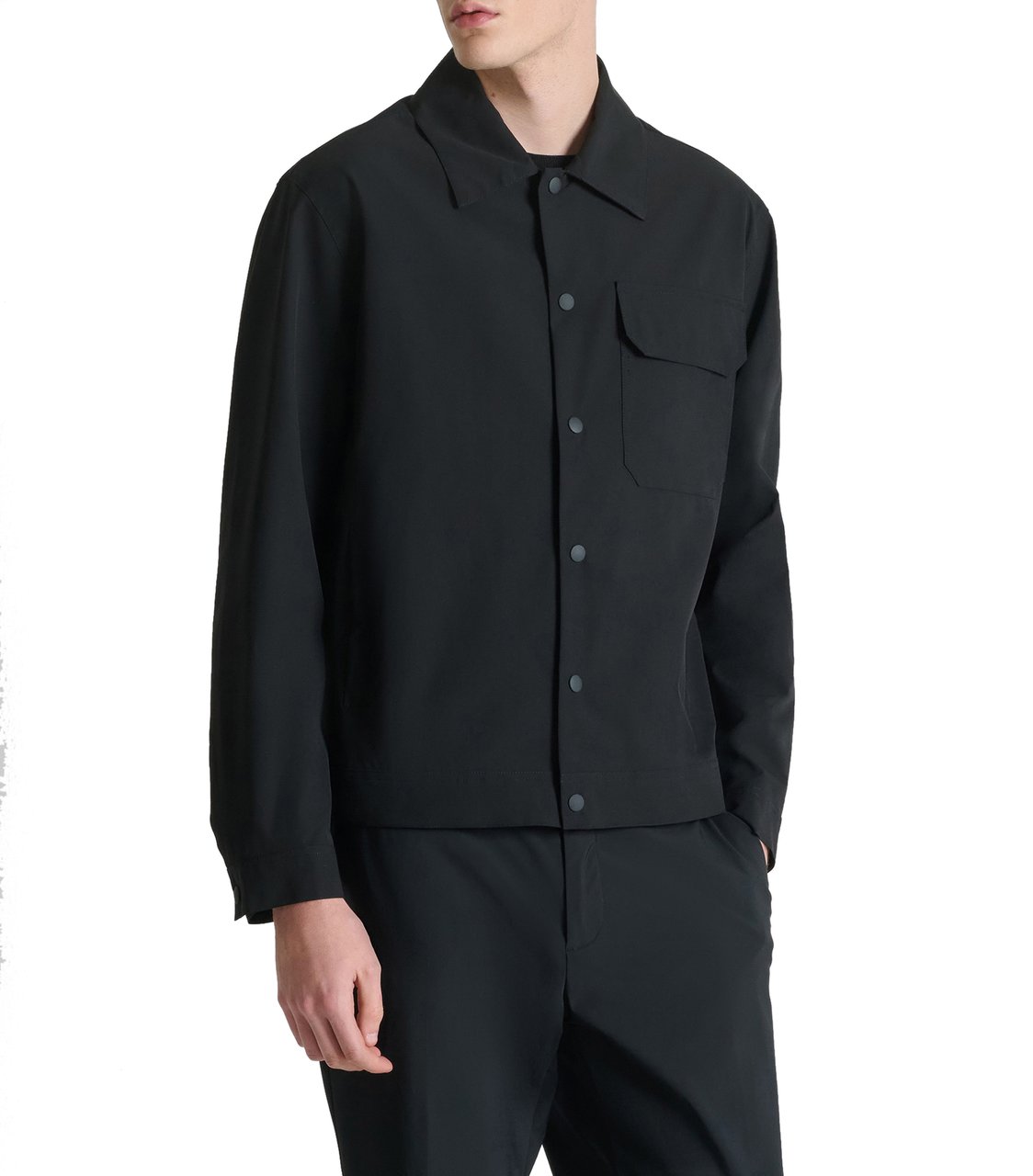 Antony Morato COAT REGULAR FIT IN COMPOUND FABRIC WITH PATCH WITH LOGO ON SLEEVE Zwart