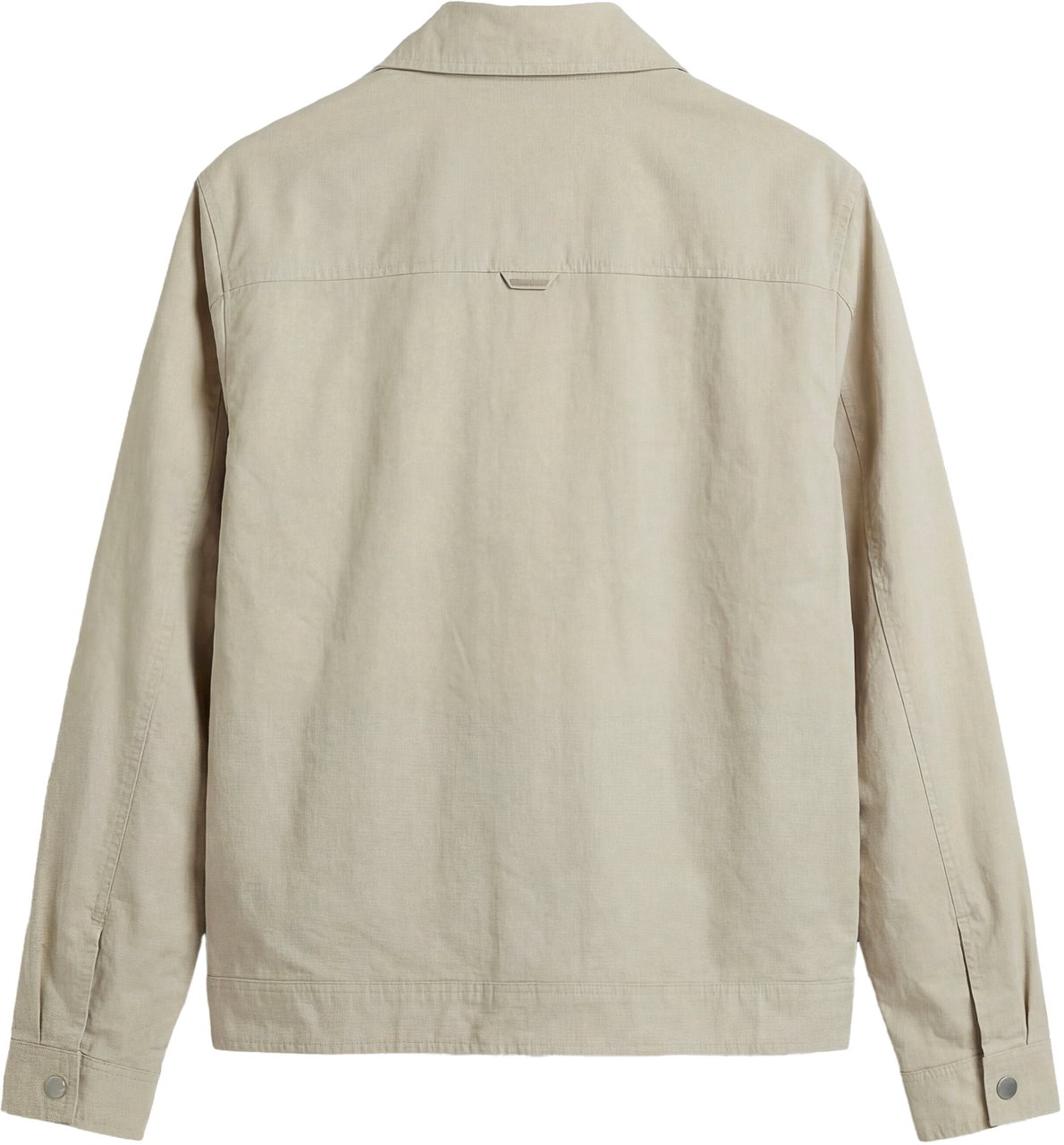 Antony Morato COAT RELAXED FIT IN DOBBY FABRIC WITH RUBBER LOGO PATCH PLAQUETTE AND ZIP TWO WAY Beige