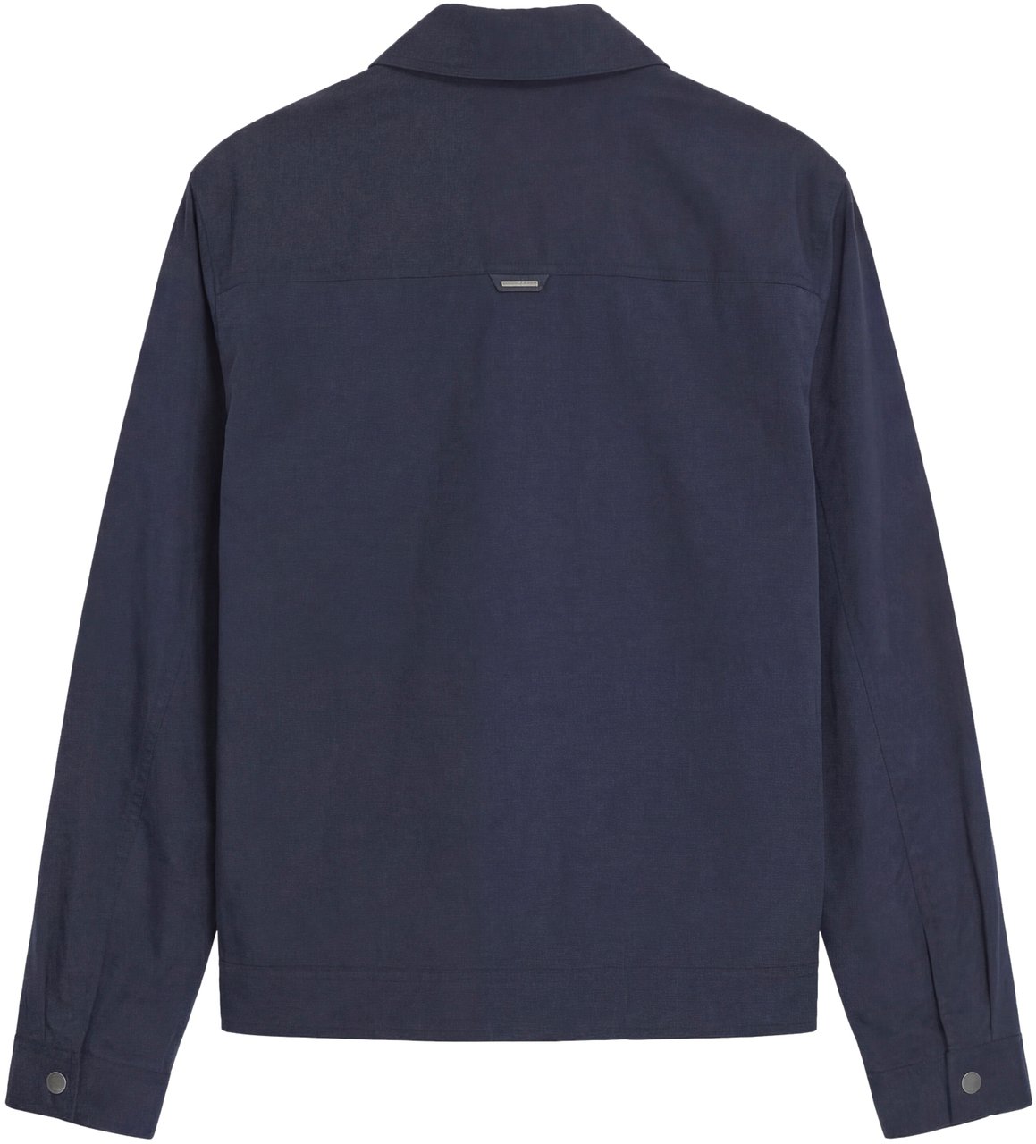 Antony Morato COAT RELAXED FIT IN DOBBY FABRIC WITH RUBBER LOGO PATCH PLAQUETTE AND ZIP TWO WAY Blauw