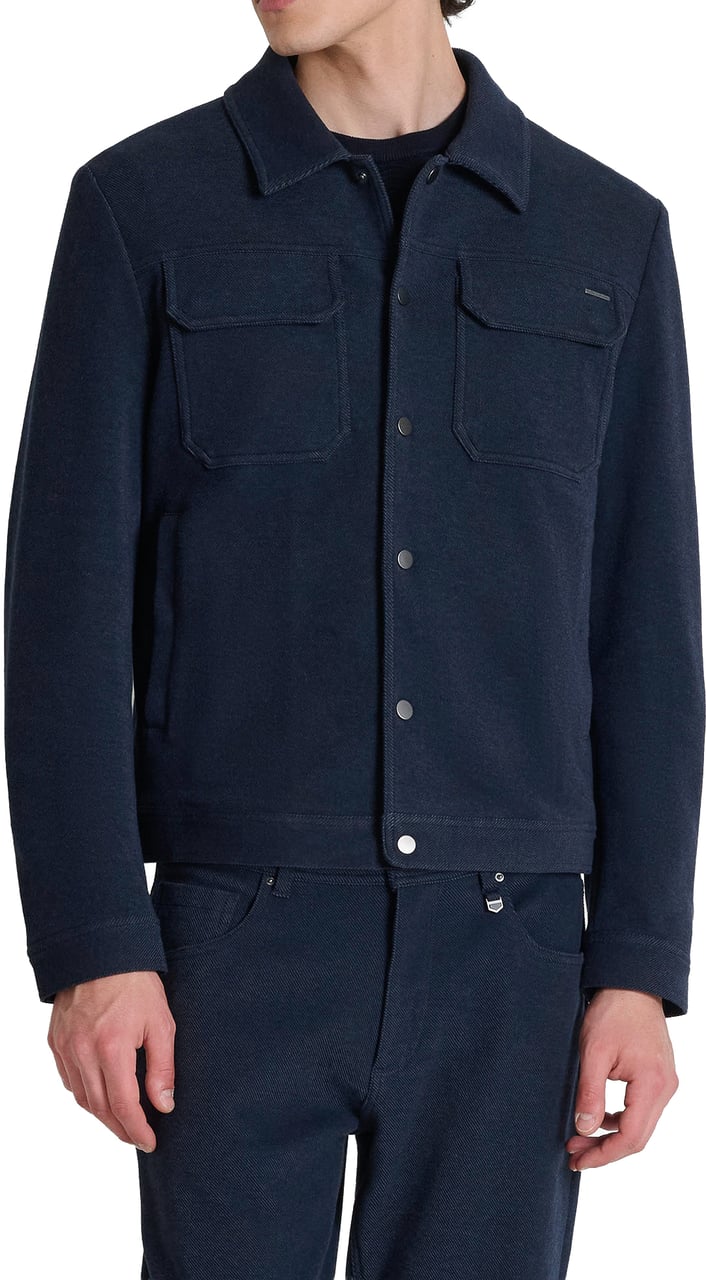 Antony Morato COAT ARGON SLIM FIT IN  KNIT FABRIC STRETCH Blauw