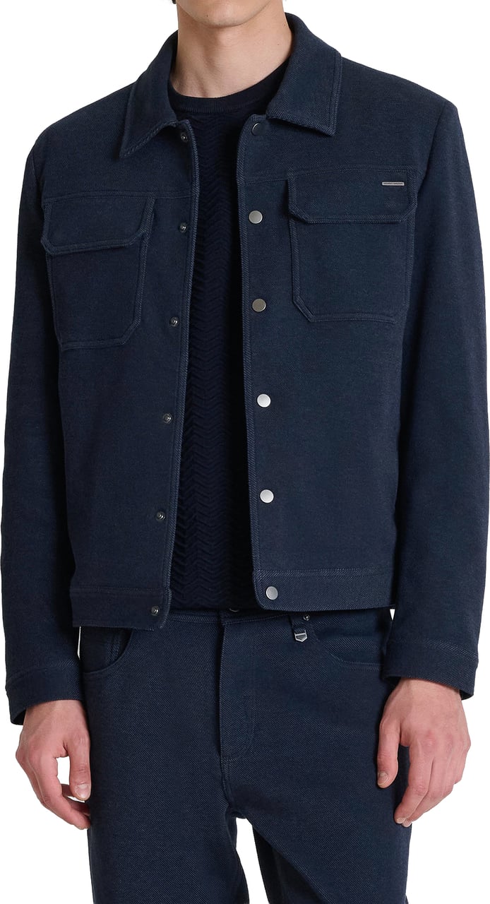 Antony Morato COAT ARGON SLIM FIT IN  KNIT FABRIC STRETCH Blauw