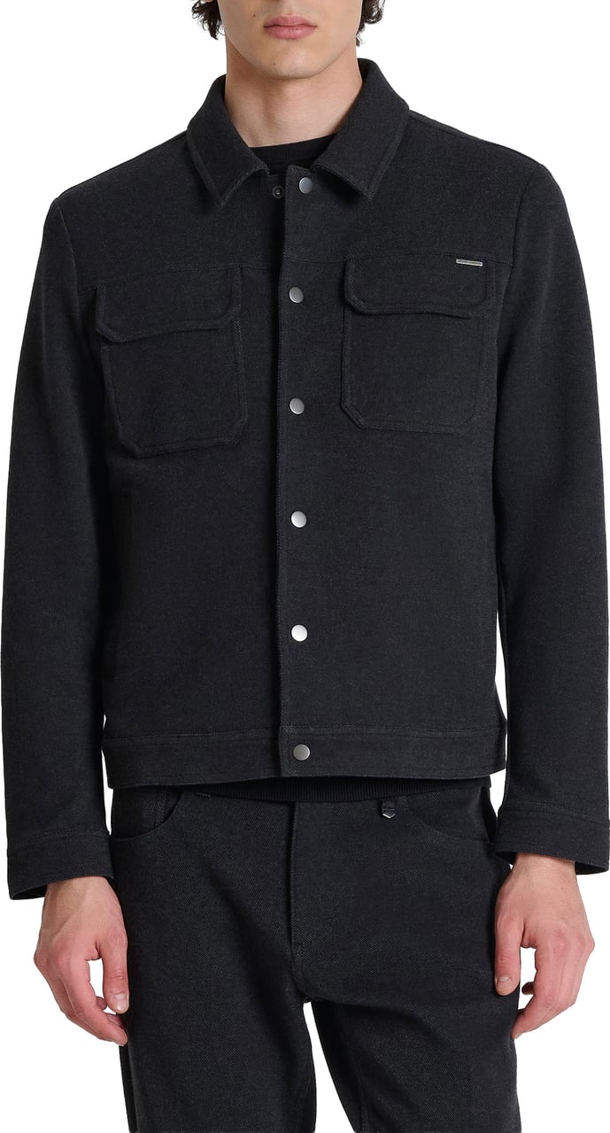 Antony Morato COAT ARGON SLIM FIT IN KNIT FABRIC STRETCH Zwart