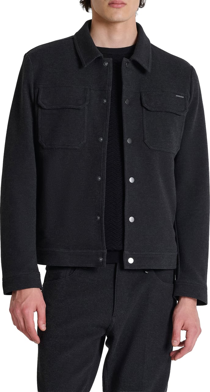 Antony Morato COAT ARGON SLIM FIT IN KNIT FABRIC STRETCH Zwart