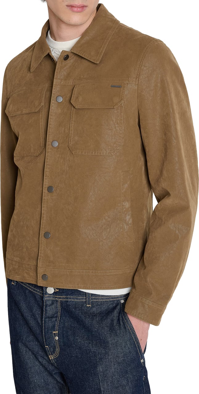 Antony Morato COAT JOY SLIM FIT IN FAUX LETHER Beige