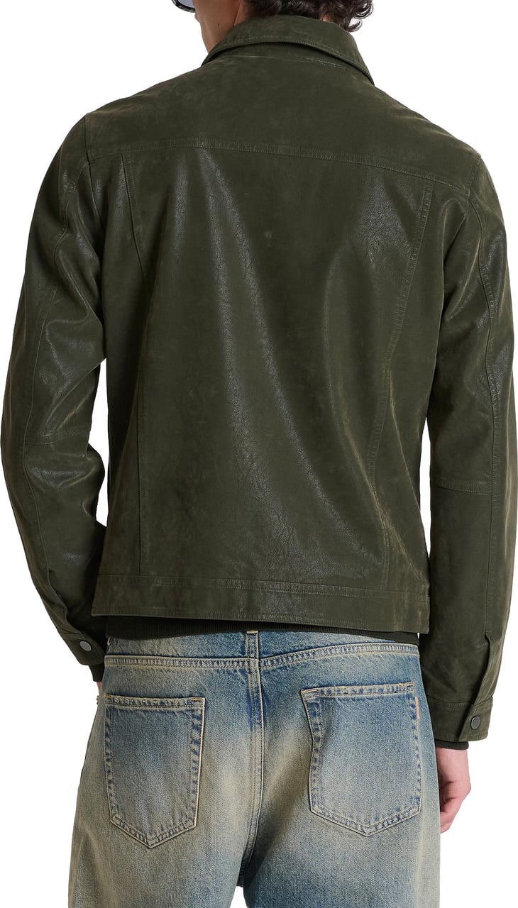 Antony Morato COAT JOY SLIM FIT IN FAUX LETHER Groen