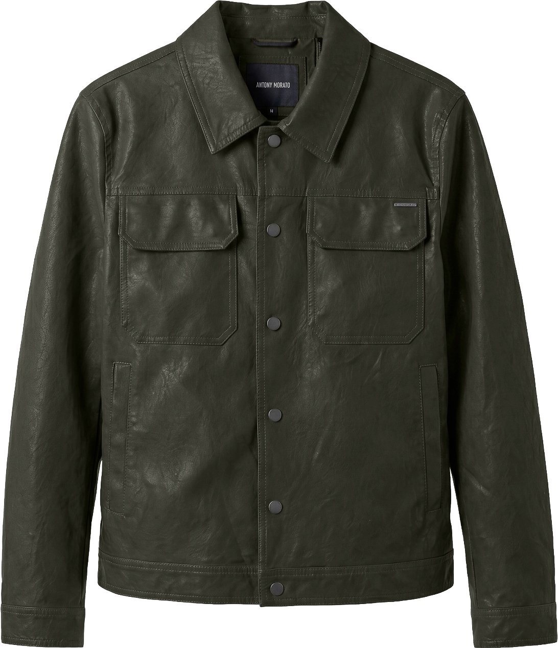 Antony Morato COAT JOY SLIM FIT IN FAUX LETHER Groen