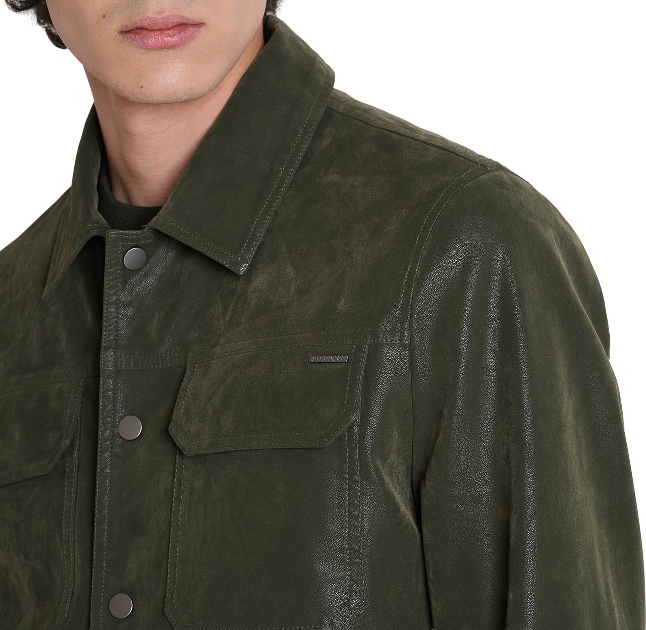 Antony Morato COAT JOY SLIM FIT IN FAUX LETHER Groen