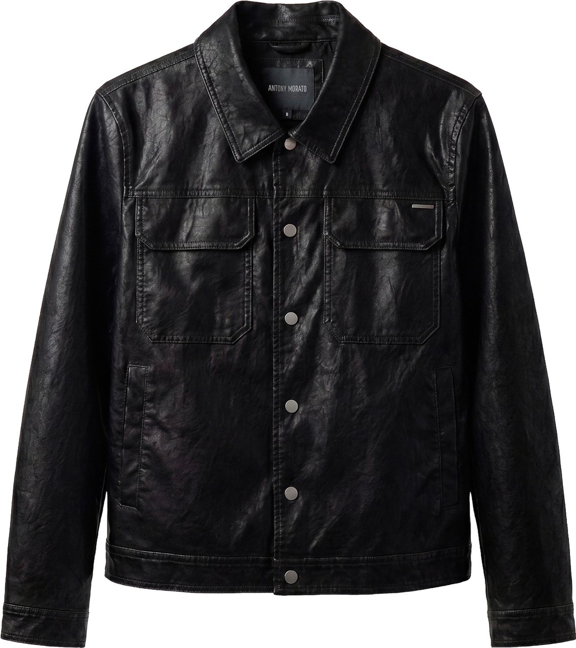 Antony Morato COAT JOY SLIM FIT IN FAUX LETHER Zwart