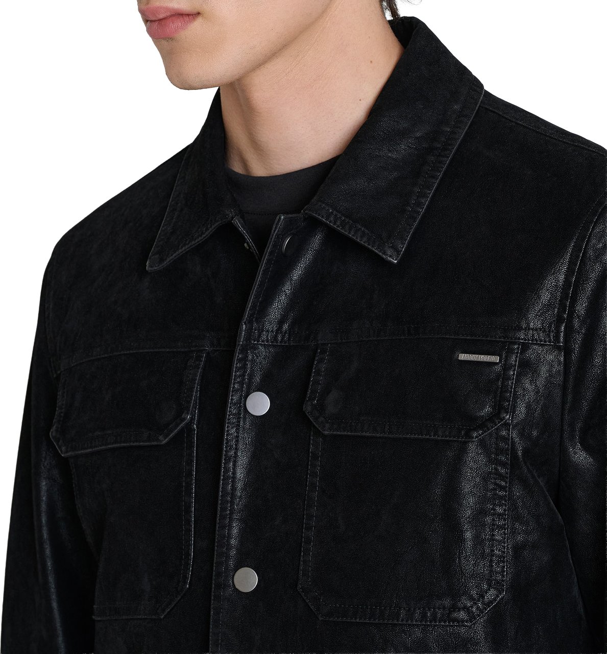 Antony Morato COAT JOY SLIM FIT IN FAUX LETHER Zwart