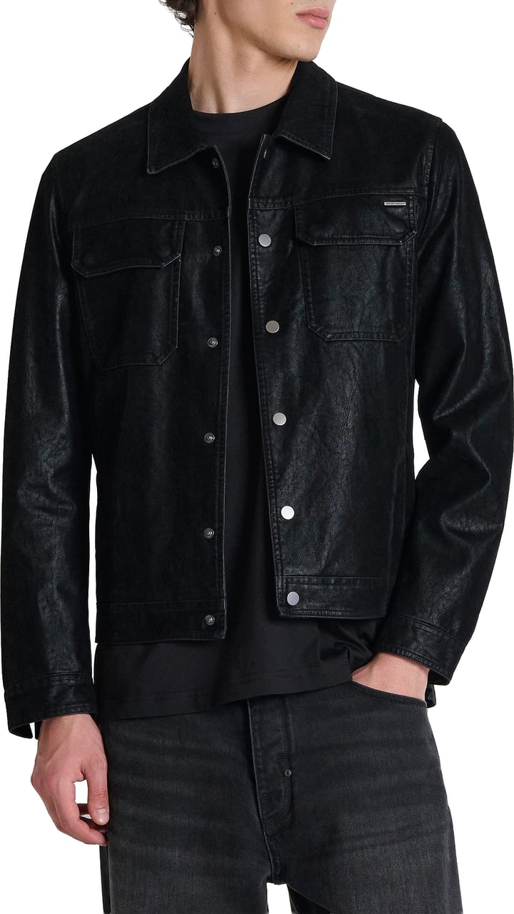 Antony Morato COAT JOY SLIM FIT IN FAUX LETHER Zwart