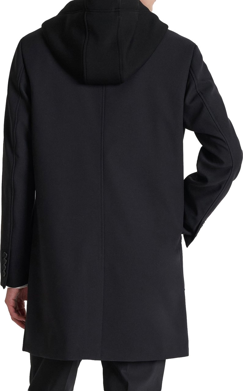 Antony Morato COAT SPENCER REGULAR FIT IN VISCOSE BLEND FABRIC TWILL AND HOOD IN STRETCH SCUBA VISCOSE BLEND Zwart