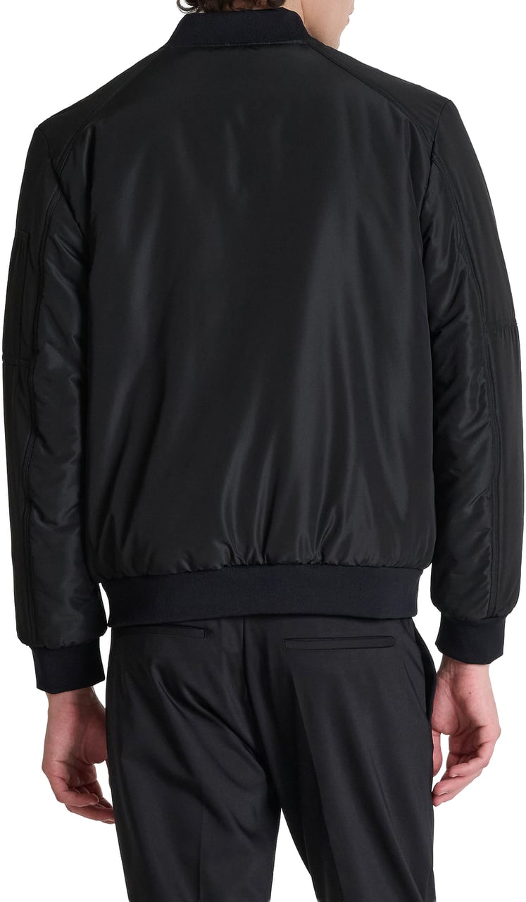 Antony Morato COAT REGULAR FIT  IN TECHNO FABRIC WITH ECOPADDING DUPONT SORONA WITH METAL LOGO PATCH Zwart