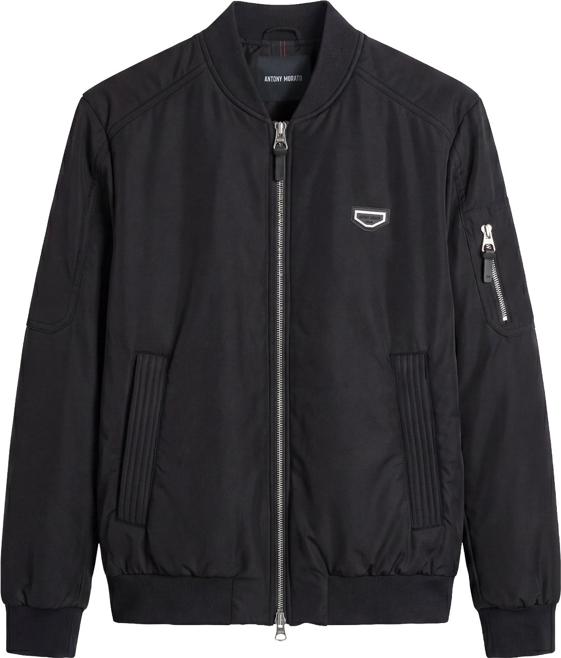 Antony Morato COAT REGULAR FIT  IN TECHNO FABRIC WITH ECOPADDING DUPONT SORONA WITH METAL LOGO PATCH Zwart