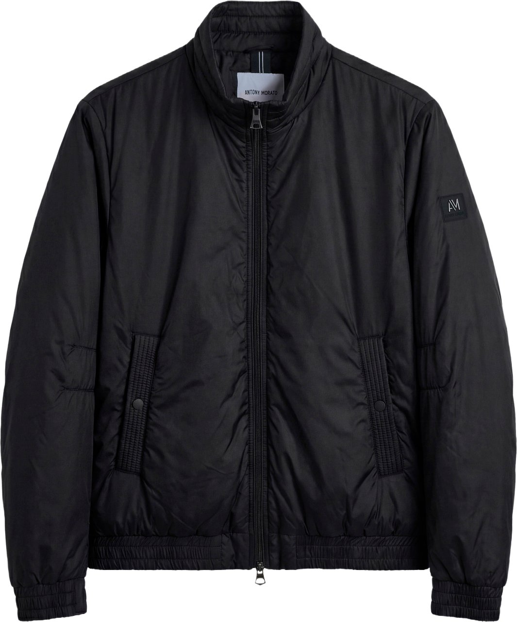 Antony Morato COAT REGULAR FIT IN NYLON SHIOZE FABRIC WITH ECOPADDING AND LOGOED METAL BADGE ON RUBBER PATCH Zwart