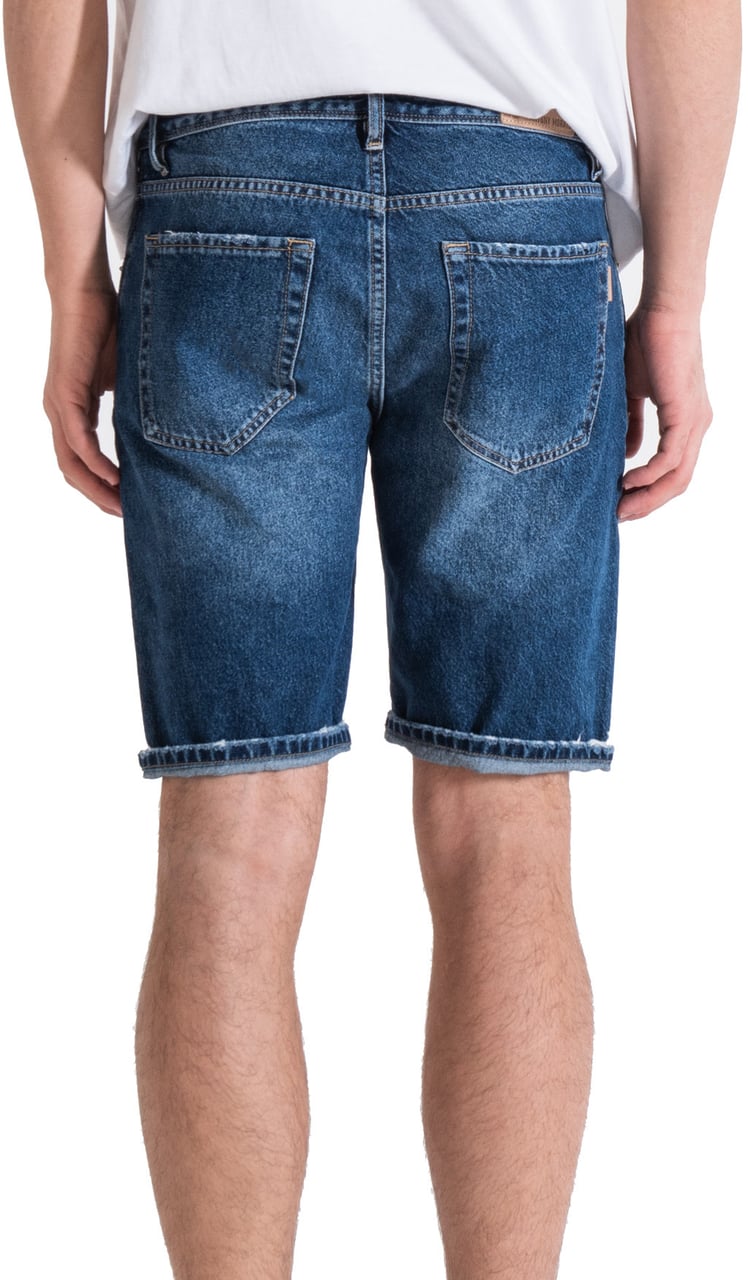 Antony Morato ARGON SLIM FIT DENIM SHORTS IN BLUE RIGID DENIM Blauw