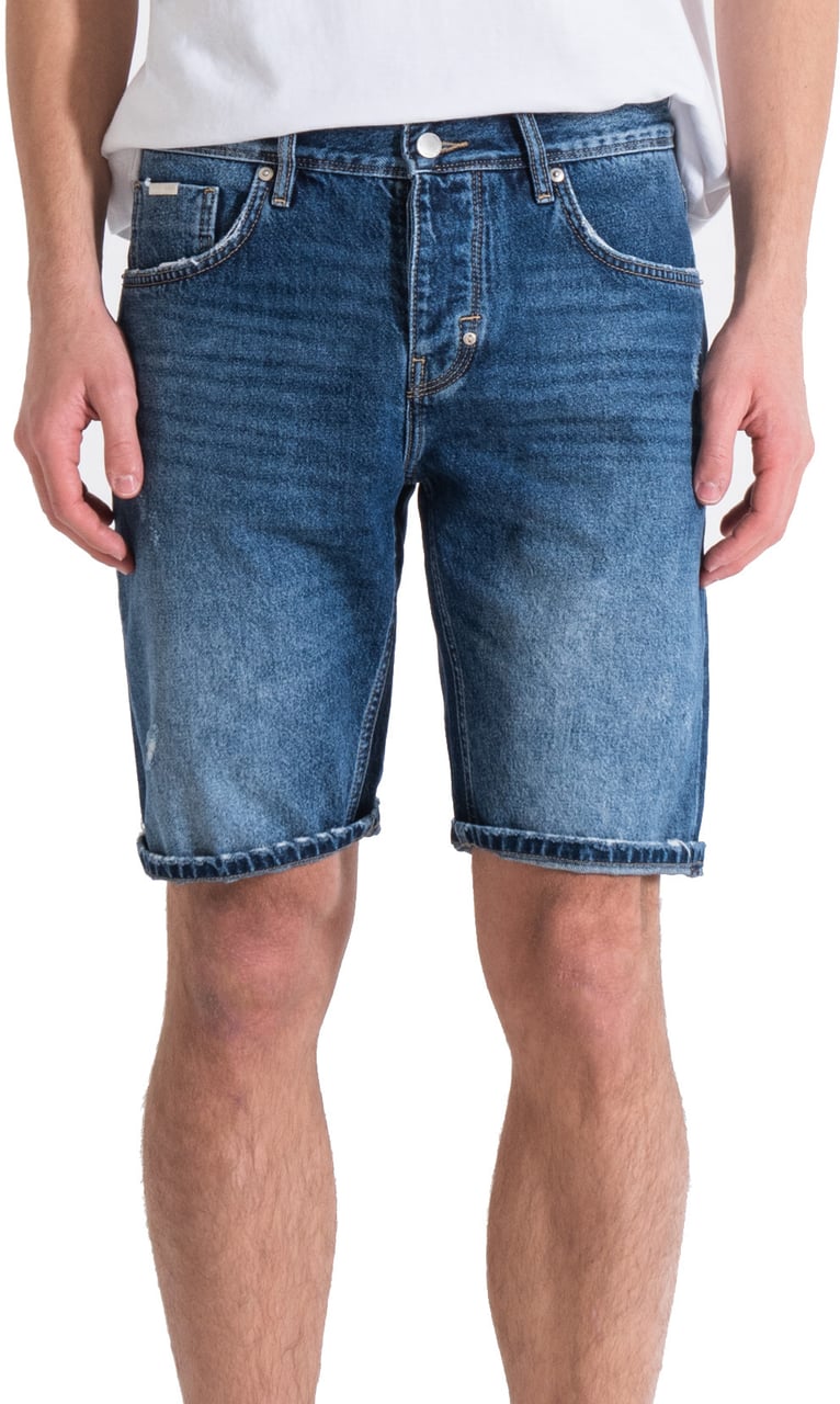 Antony Morato ARGON SLIM FIT DENIM SHORTS IN BLUE RIGID DENIM Blauw