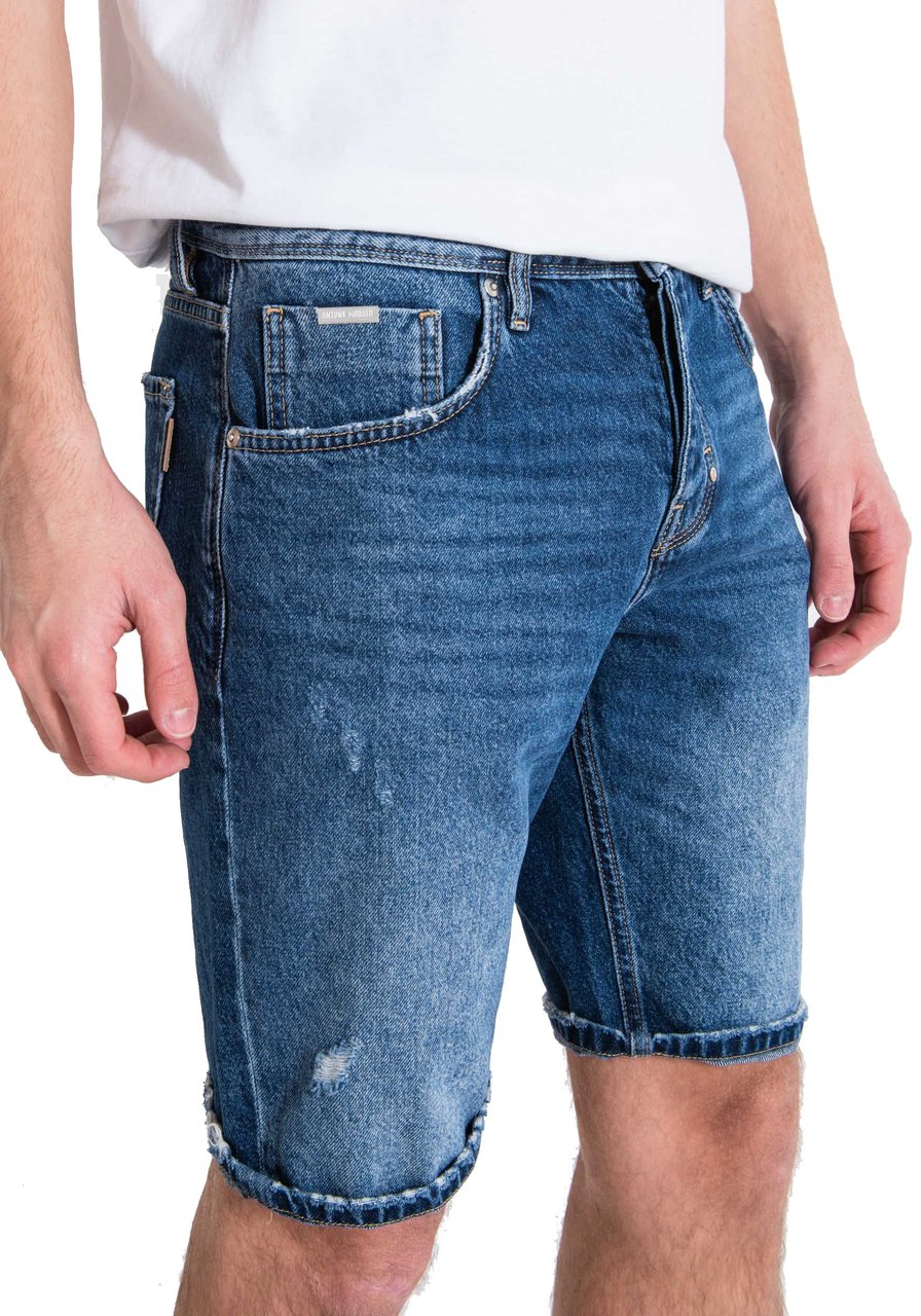 Antony Morato ARGON SLIM FIT DENIM SHORTS IN BLUE RIGID DENIM Blauw