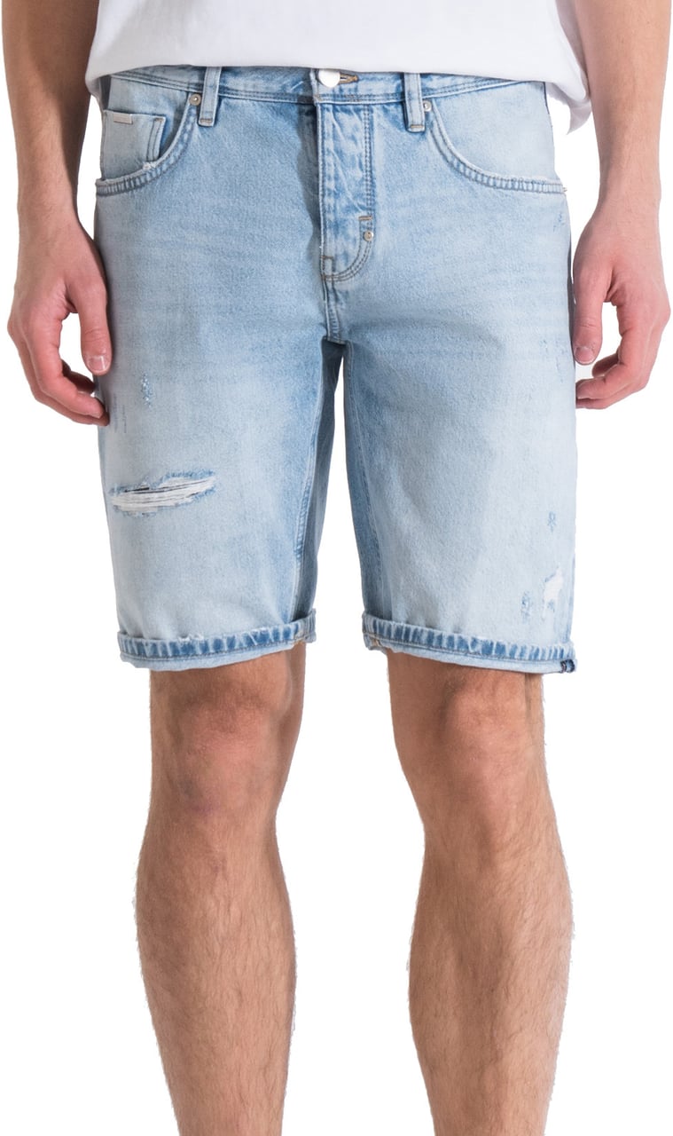Antony Morato ARGON SLIM FIT DENIM SHORTS IN BLUE RIGID DENIM Blauw
