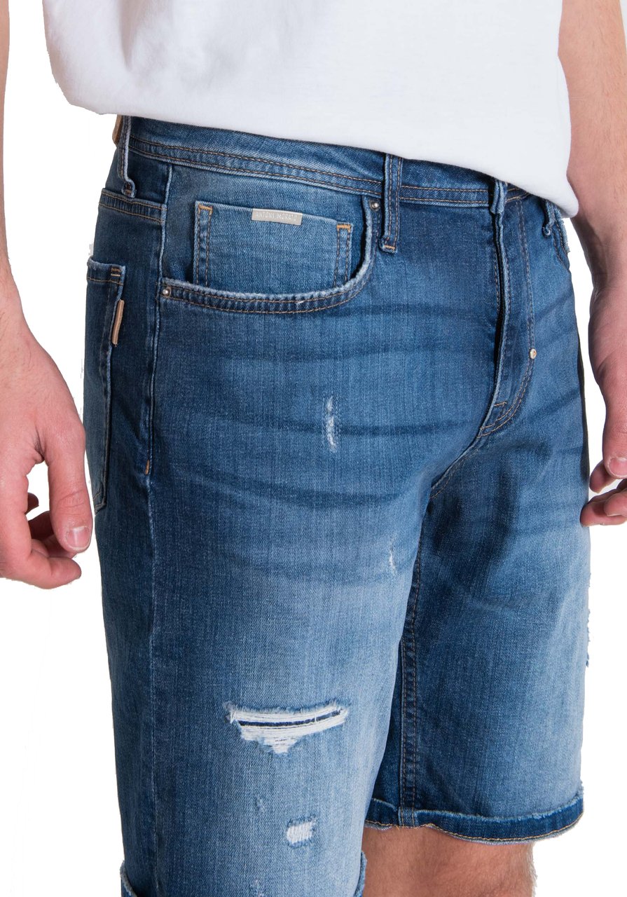 Antony Morato OZZY SKINNY FIT BLUE STRETCH DENIM SHORTS Blauw