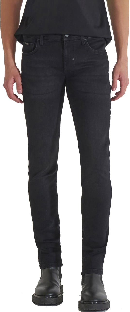 Antony Morato JEANS OZZY TAPERED FIT IN ICONIC BASIC BLACK BLACK DENIM Zwart