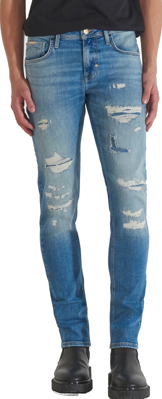 Antony Morato JEANS TAPERED OZZY IN BLUE DENIM VINTAGE GOLD LINE Blauw