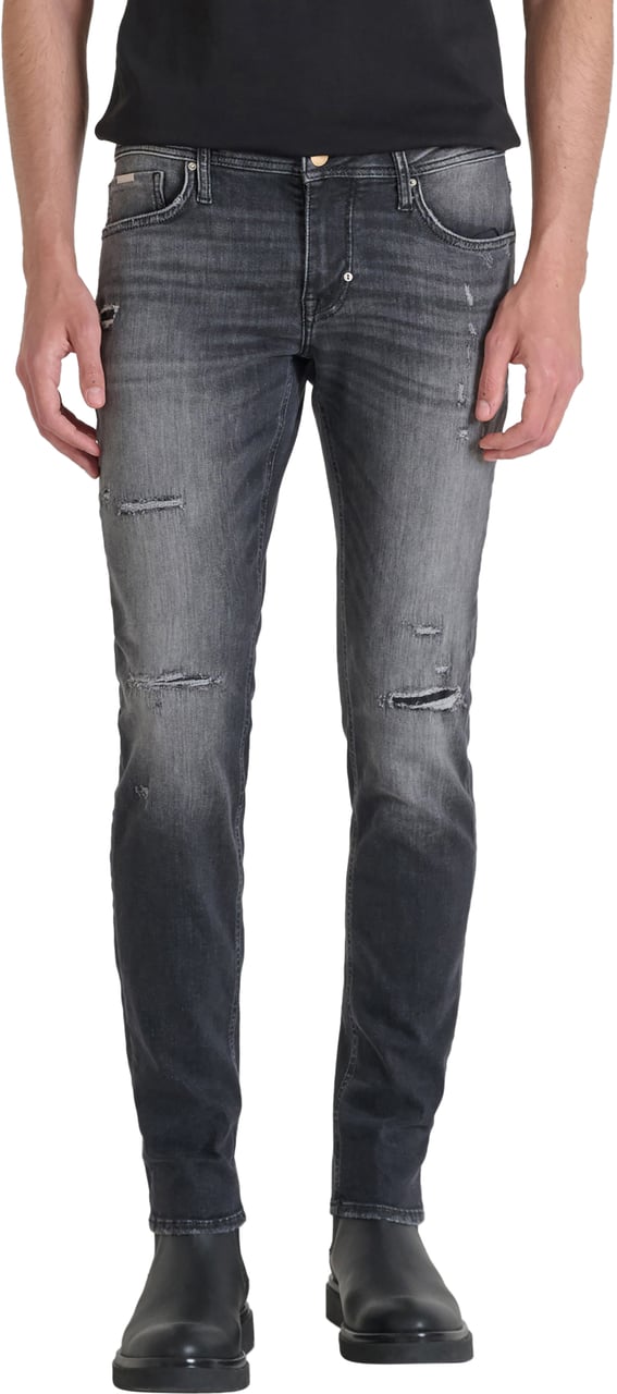 Antony Morato JEANS OZZY TAPERED FIT IN AUTHENTIC STRETCH BLACK DENIM Zwart