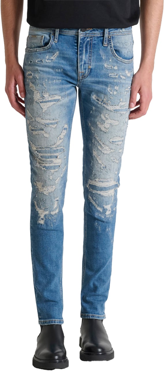 Antony Morato JEANS OZZY TAPERED FIT SUPER DESTROYED BLUE DENIM Blauw