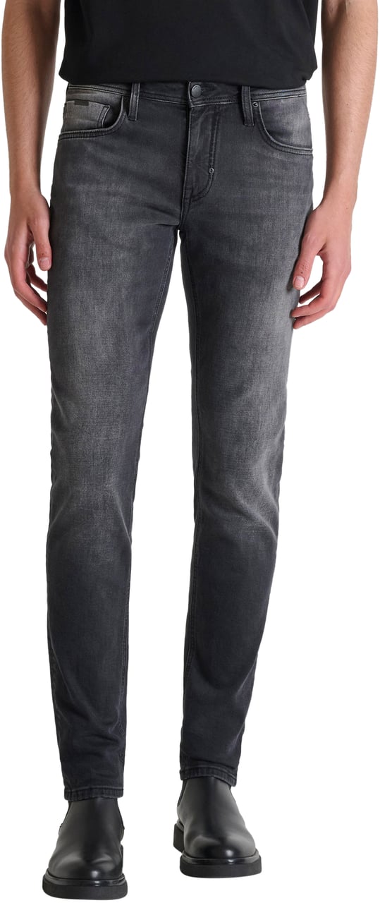 Antony Morato JEANS OZZY TAPERED FIT IN STRETCH BLACK BLACK DENIM AUTHENTIC LOOK Zwart