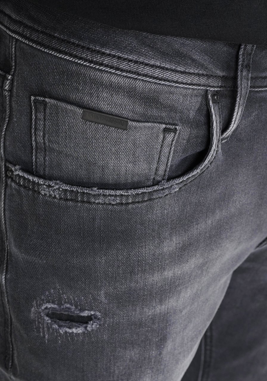 Antony Morato JEANS OZZY TAPERED FIT IN STRETCH BLACK BLACK DENIM AUTHENTIC LOOK Zwart