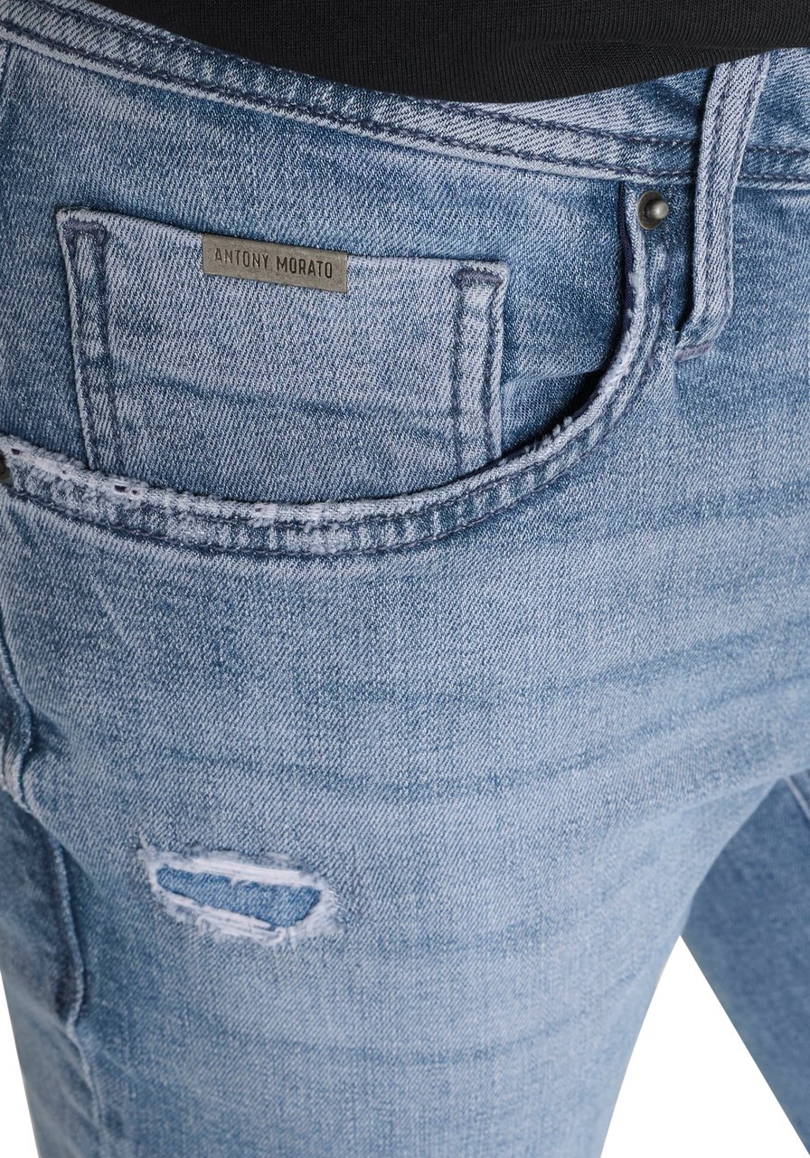 Antony Morato JEANS OZZY TAPERED FIT IN STRETCH BLUE DENIM AUTHENTIC LOOK Blauw