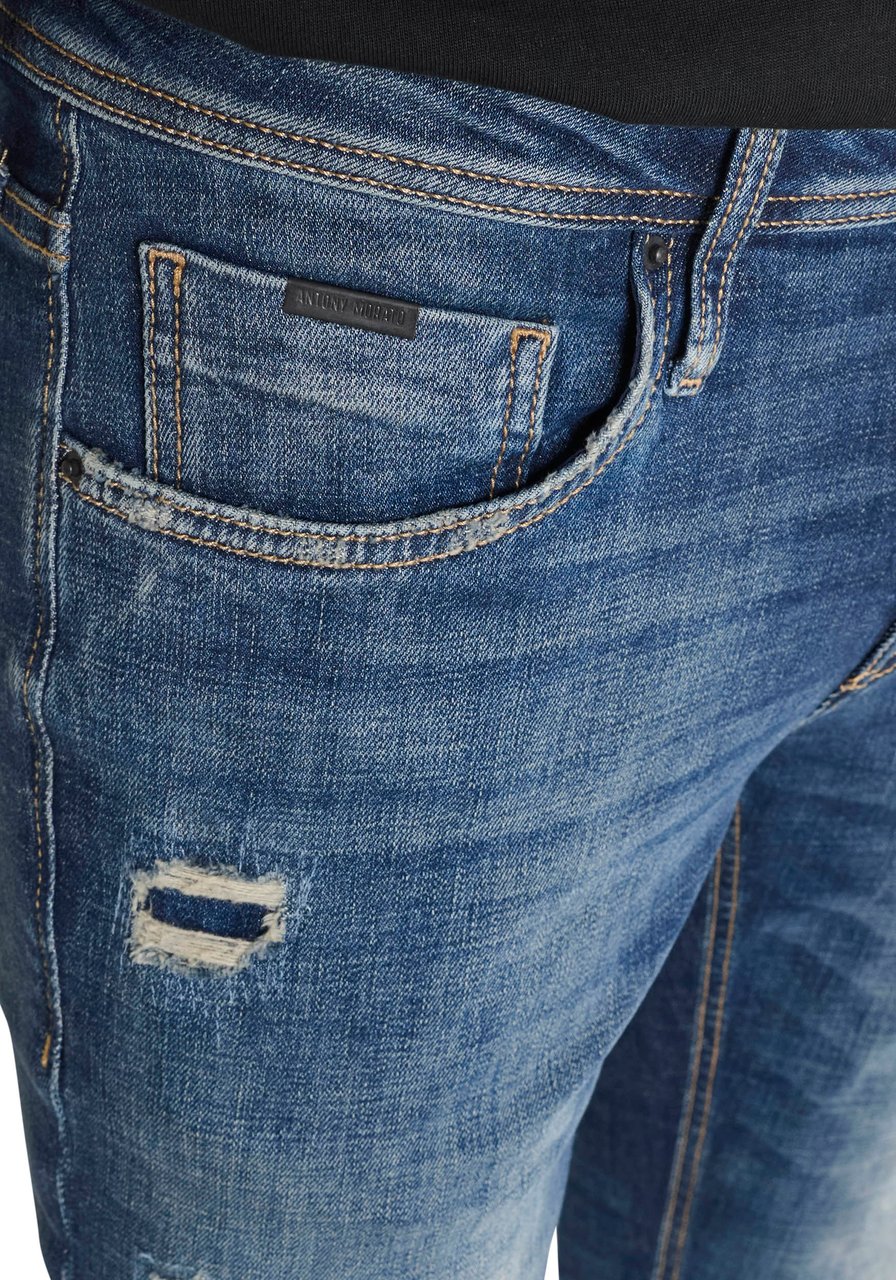 Antony Morato JEANS OZZY TAPERED FIT IN STRETCH BLUE DENIM AUTHENTIC LOOK Blauw