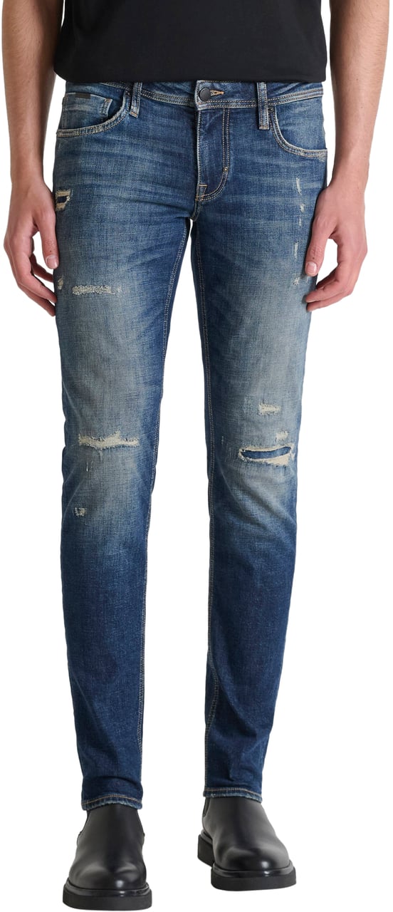 Antony Morato JEANS OZZY TAPERED FIT IN STRETCH BLUE DENIM AUTHENTIC LOOK Blauw