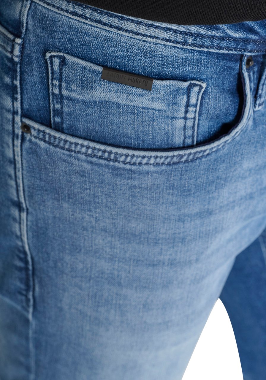 Antony Morato JEANS OZZY TAPERED FIT IN BLUE POWER STRETCH DENIM Blauw