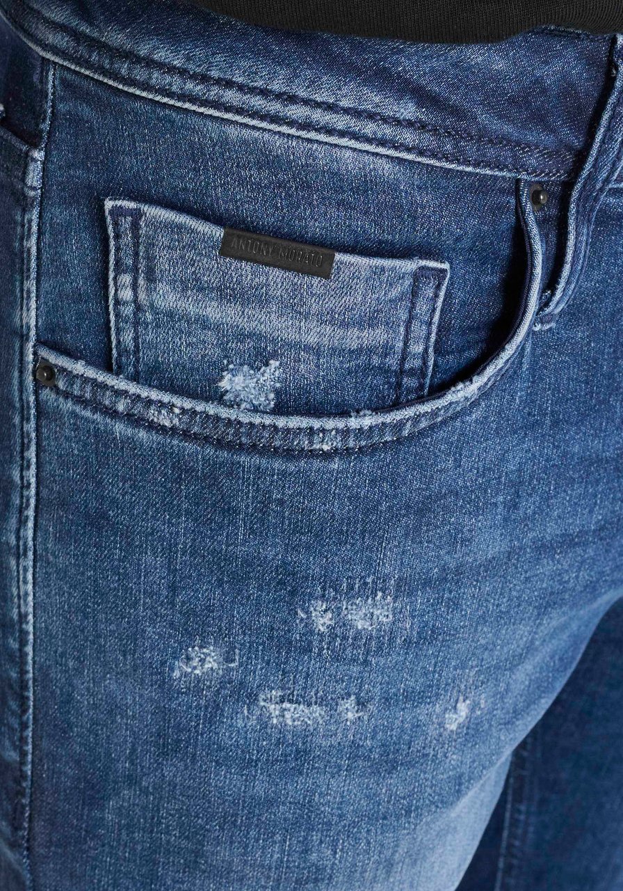 Antony Morato JEANS OZZY TAPERED FIT IN BLUE POWER STRETCH DENIM Blauw