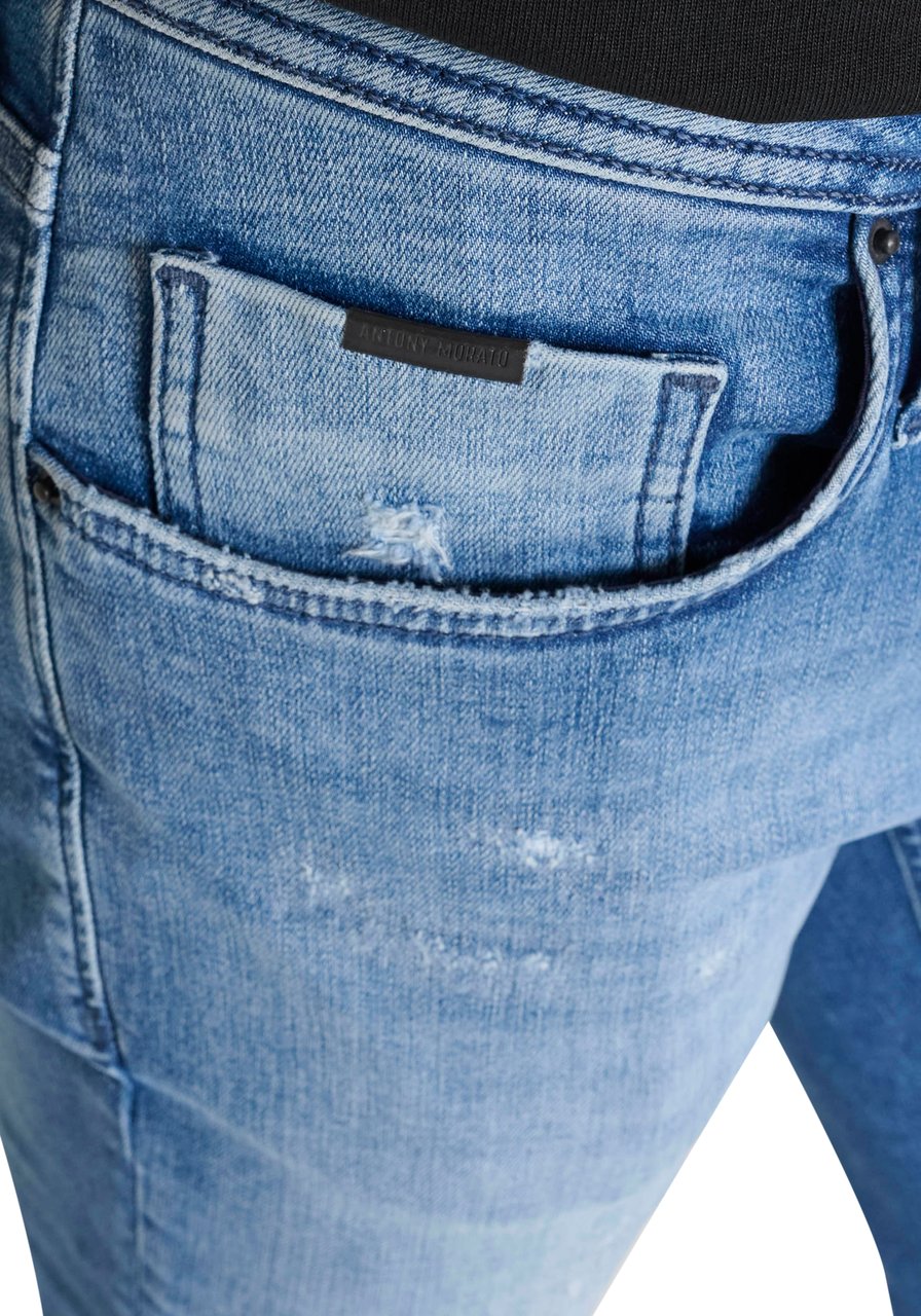 Antony Morato JEANS OZZY TAPERED FIT IN BLUE POWER STRETCH DENIM Blauw